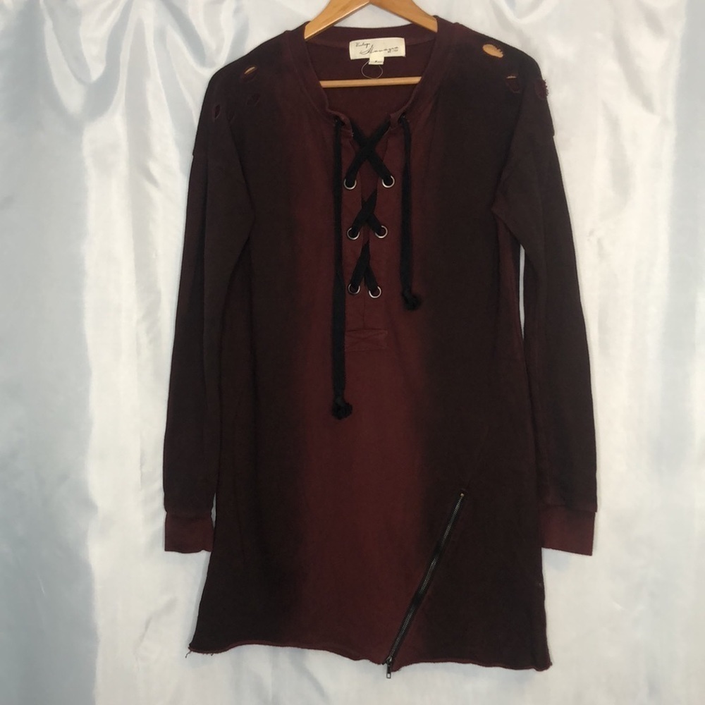 Vintage Havana Women’s Purposely Distressed Dress/Tunic Grunge Two Tone Size S
